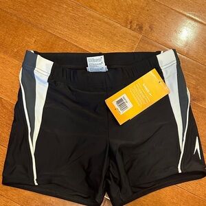 Speedo Black and White Swim Shorts